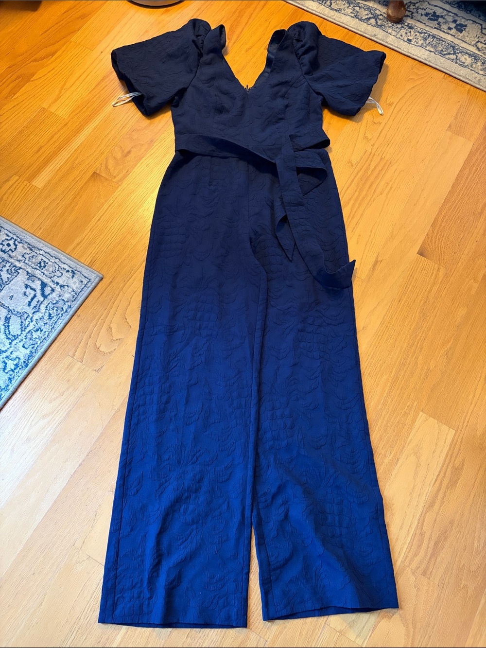 Lilly Pulitzer Kirrabelle short sleeve jumpsuit true navy pineapple pucker NWT 8